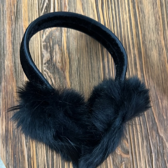 Black Rabbit fur ear muffs - Picture 7 of 7